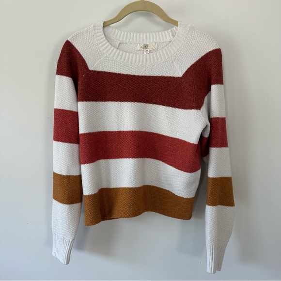 Pinque Sweaters - Pinque Pullover Sweater XS Orange & White